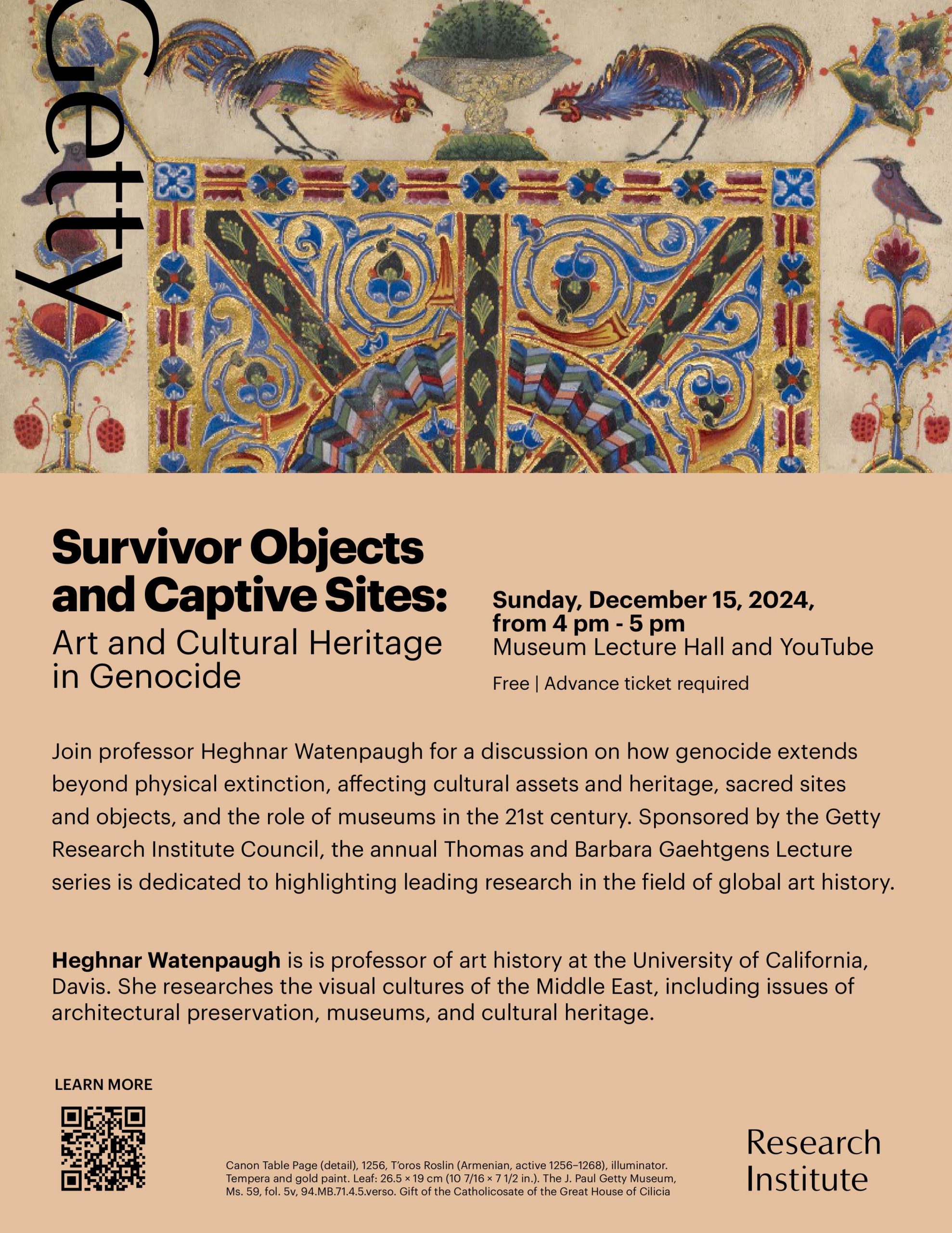 Explore How Genocide Impacts Art and Heritage at an Upcoming Getty Lecture